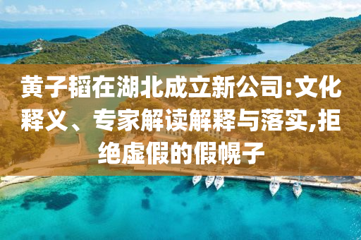 黃子韜在湖北成立新公司:文化釋義、專家解讀解釋與落實,拒絕虛假的假幌子