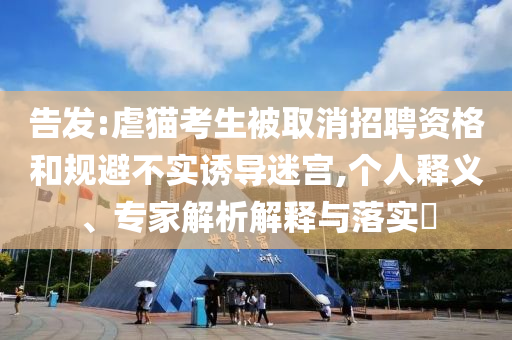 告發(fā):虐貓考生被取消招聘資格和規(guī)避不實(shí)誘導(dǎo)迷宮,個(gè)人釋義、專家解析解釋與落實(shí)?