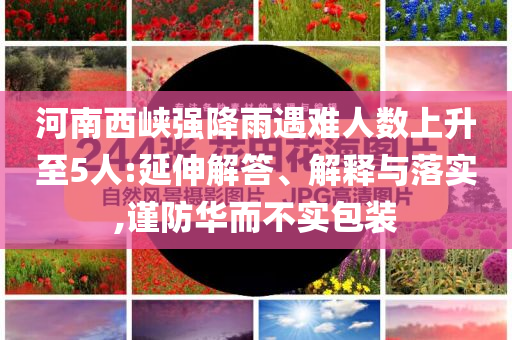 河南西峽強降雨遇難人數(shù)上升至5人:延伸解答、解釋與落實,謹(jǐn)防華而不實包裝