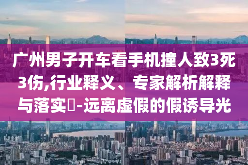 廣州男子開(kāi)車(chē)看手機(jī)撞人致3死3傷,行業(yè)釋義、專(zhuān)家解析解釋與落實(shí)?-遠(yuǎn)離虛假的假誘導(dǎo)光