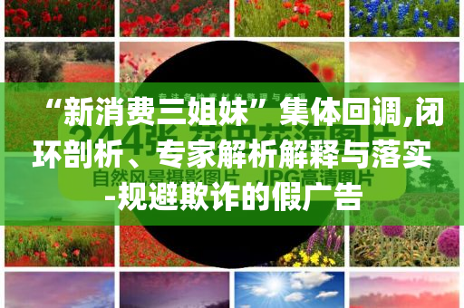 “新消費(fèi)三姐妹”集體回調(diào),閉環(huán)剖析、專家解析解釋與落實(shí)-規(guī)避欺詐的假?gòu)V告