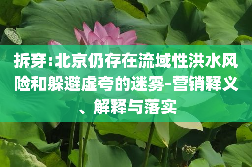 拆穿:北京仍存在流域性洪水風險和躲避虛夸的迷霧-營銷釋義、解釋與落實