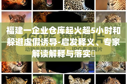 福建一企業(yè)倉(cāng)庫(kù)起火超5小時(shí)和躲避虛假誘導(dǎo)-啟發(fā)釋義、專家解讀解釋與落實(shí)?