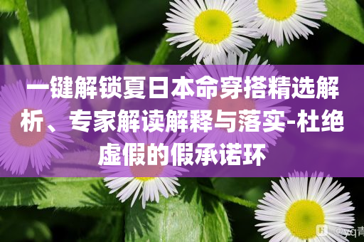一鍵解鎖夏日本命穿搭精選解析、專家解讀解釋與落實-杜絕虛假的假承諾環(huán)