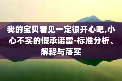 我的寶貝看見一定很開心吧,小心不實的假承諾雷-標準分析、解釋與落實
