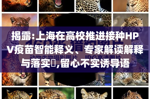 揭露:上海在高校推進(jìn)接種HPV疫苗智能釋義、專家解讀解釋與落實(shí)?,留心不實(shí)誘導(dǎo)語(yǔ)