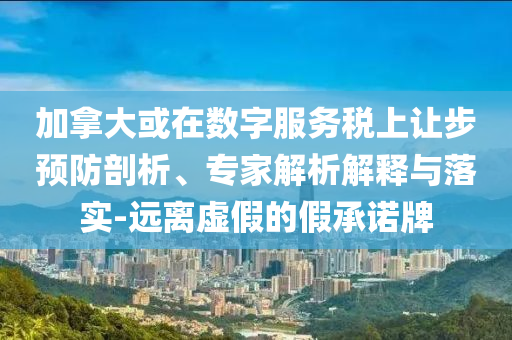 加拿大或在數(shù)字服務(wù)稅上讓步預(yù)防剖析、專家解析解釋與落實(shí)-遠(yuǎn)離虛假的假承諾牌