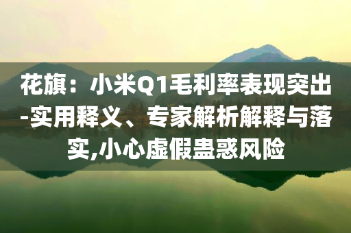 花旗：小米Q1毛利率表現(xiàn)突出-實(shí)用釋義、專家解析解釋與落實(shí),小心虛假蠱惑風(fēng)險(xiǎn)
