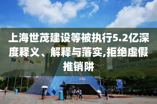 上海世茂建設(shè)等被執(zhí)行5.2億深度釋義、解釋與落實(shí),拒絕虛假推銷阱