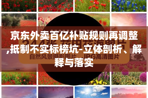 京東外賣百億補(bǔ)貼規(guī)則再調(diào)整,抵制不實(shí)標(biāo)榜坑-立體剖析、解釋與落實(shí)