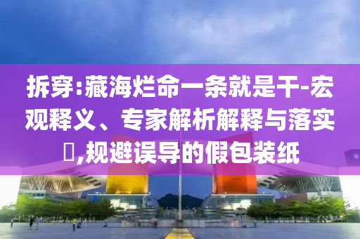 拆穿:藏海爛命一條就是干-宏觀釋義、專家解析解釋與落實(shí)?,規(guī)避誤導(dǎo)的假包裝紙