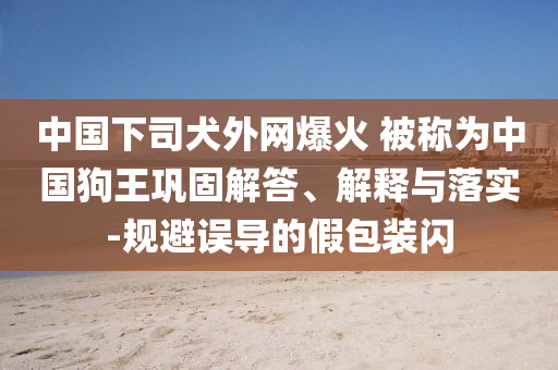 中國下司犬外網(wǎng)爆火 被稱為中國狗王鞏固解答、解釋與落實-規(guī)避誤導的假包裝閃