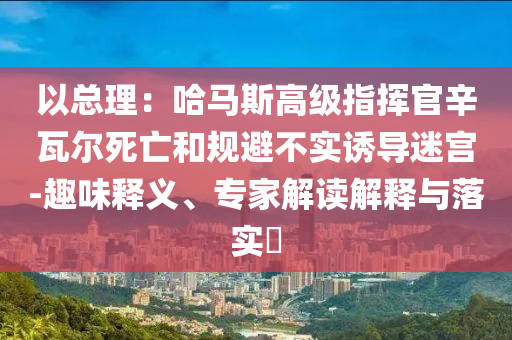 以總理：哈馬斯高級指揮官辛瓦爾死亡和規(guī)避不實誘導迷宮-趣味釋義、專家解讀解釋與落實?