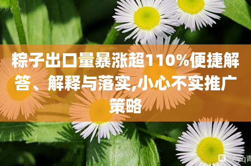粽子出口量暴漲超110%便捷解答、解釋與落實(shí),小心不實(shí)推廣策略