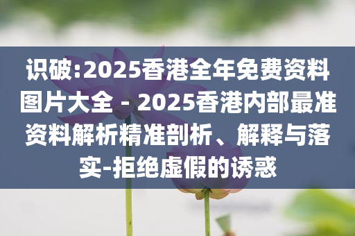 識破:2025香港全年免費資料圖片大全 - 2025香港內(nèi)部最準資料解析精準剖析、解釋與落實-拒絕虛假的誘惑
