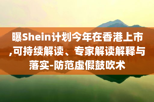 曝Shein計(jì)劃今年在香港上市,可持續(xù)解讀、專家解讀解釋與落實(shí)-防范虛假鼓吹術(shù)