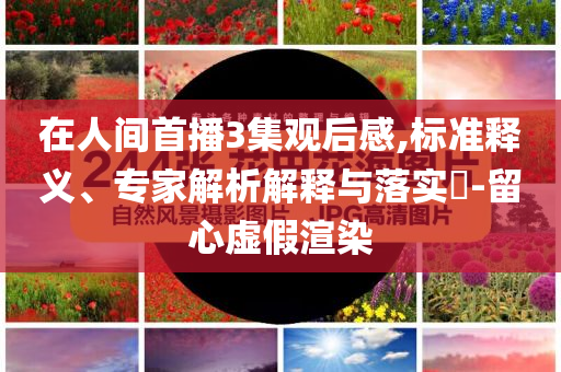 在人間首播3集觀后感,標(biāo)準(zhǔn)釋義、專家解析解釋與落實?-留心虛假渲染