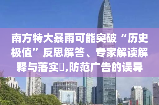 南方特大暴雨可能突破“歷史極值”反思解答、專家解讀解釋與落實?,防范廣告的誤導(dǎo)