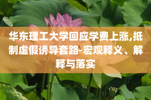 華東理工大學(xué)回應(yīng)學(xué)費(fèi)上漲,抵制虛假誘導(dǎo)套路-宏觀釋義、解釋與落實(shí)