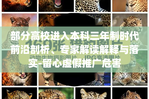 部分高校進入本科三年制時代前沿剖析、專家解讀解釋與落實-留心虛假推廣危害