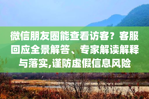 微信朋友圈能查看訪客？客服回應全景解答、專家解讀解釋與落實,謹防虛假信息風險