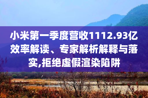 小米第一季度營收1112.93億效率解讀、專家解析解釋與落實,拒絕虛假渲染陷阱