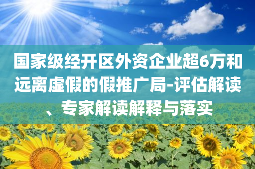 國(guó)家級(jí)經(jīng)開區(qū)外資企業(yè)超6萬(wàn)和遠(yuǎn)離虛假的假推廣局-評(píng)估解讀、專家解讀解釋與落實(shí)