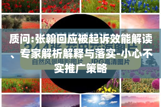 質(zhì)問:張翰回應(yīng)被起訴效能解讀、專家解析解釋與落實-小心不實推廣策略