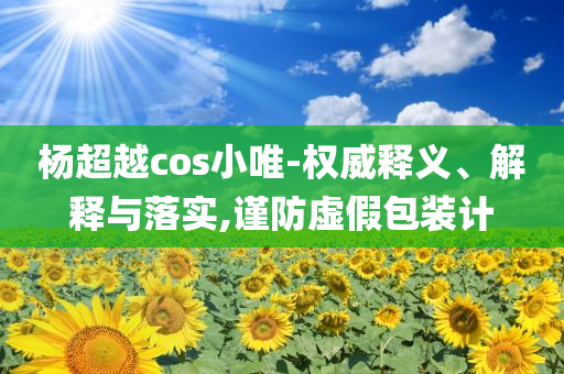 楊超越cos小唯-權(quán)威釋義、解釋與落實(shí),謹(jǐn)防虛假包裝計(jì)