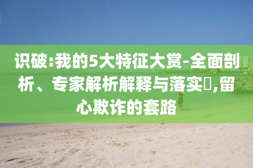 識破:我的5大特征大賞-全面剖析、專家解析解釋與落實?,留心欺詐的套路