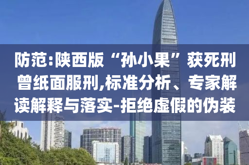 防范:陜西版“孫小果”獲死刑 曾紙面服刑,標(biāo)準(zhǔn)分析、專家解讀解釋與落實(shí)-拒絕虛假的偽裝