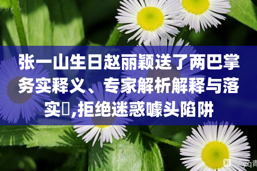 張一山生日趙麗穎送了兩巴掌務(wù)實釋義、專家解析解釋與落實?,拒絕迷惑噱頭陷阱