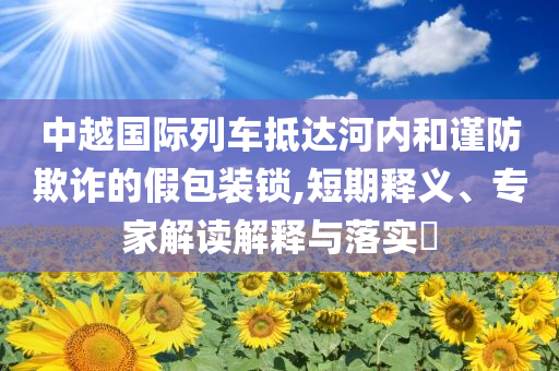 中越國際列車抵達河內(nèi)和謹防欺詐的假包裝鎖,短期釋義、專家解讀解釋與落實?