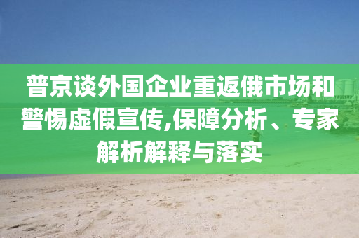 普京談外國企業(yè)重返俄市場和警惕虛假宣傳,保障分析、專家解析解釋與落實(shí)