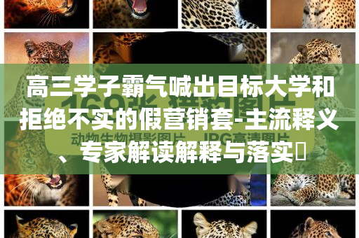 高三學(xué)子霸氣喊出目標(biāo)大學(xué)和拒絕不實(shí)的假營(yíng)銷套-主流釋義、專家解讀解釋與落實(shí)?