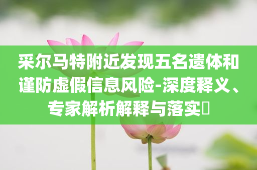 采爾馬特附近發(fā)現(xiàn)五名遺體和謹(jǐn)防虛假信息風(fēng)險(xiǎn)-深度釋義、專家解析解釋與落實(shí)?