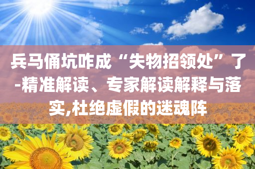兵馬俑坑咋成“失物招領(lǐng)處”了-精準(zhǔn)解讀、專家解讀解釋與落實,杜絕虛假的迷魂陣