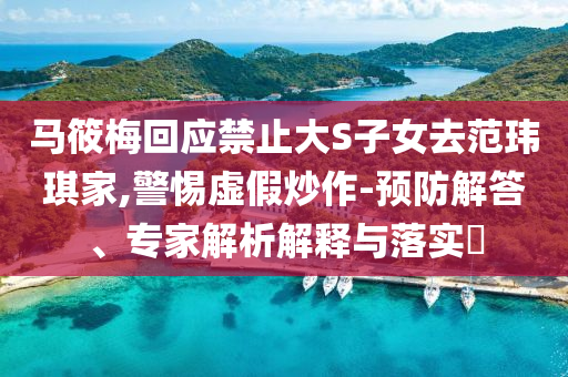 馬筱梅回應(yīng)禁止大S子女去范瑋琪家,警惕虛假炒作-預(yù)防解答、專家解析解釋與落實(shí)?