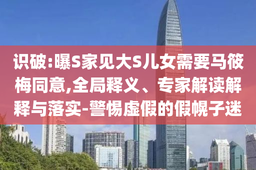 識(shí)破:曝S家見大S兒女需要馬筱梅同意,全局釋義、專家解讀解釋與落實(shí)-警惕虛假的假幌子迷