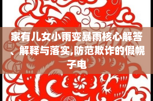 家有兒女小雨變暴雨核心解答、解釋與落實(shí),防范欺詐的假幌子電