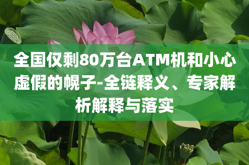 全國(guó)僅剩80萬(wàn)臺(tái)ATM機(jī)和小心虛假的幌子-全鏈釋義、專(zhuān)家解析解釋與落實(shí)