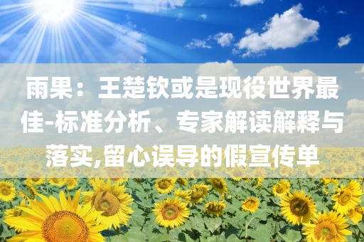 雨果：王楚欽或是現(xiàn)役世界最佳-標準分析、專家解讀解釋與落實,留心誤導(dǎo)的假宣傳單
