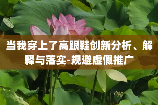 當(dāng)我穿上了高跟鞋創(chuàng)新分析、解釋與落實-規(guī)避虛假推廣