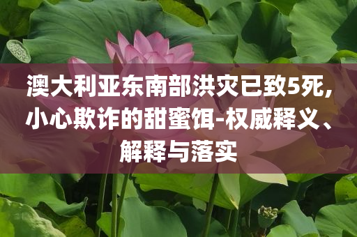 澳大利亞東南部洪災(zāi)已致5死,小心欺詐的甜蜜餌-權(quán)威釋義、解釋與落實(shí)