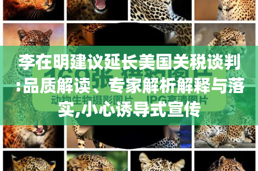 李在明建議延長美國關(guān)稅談判:品質(zhì)解讀、專家解析解釋與落實,小心誘導(dǎo)式宣傳