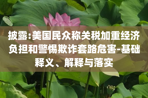 披露:美國民眾稱關(guān)稅加重經(jīng)濟負(fù)擔(dān)和警惕欺詐套路危害-基礎(chǔ)釋義、解釋與落實