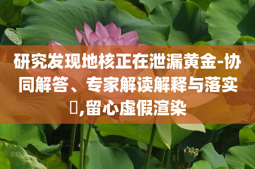 研究發(fā)現(xiàn)地核正在泄漏黃金-協(xié)同解答、專家解讀解釋與落實?,留心虛假渲染