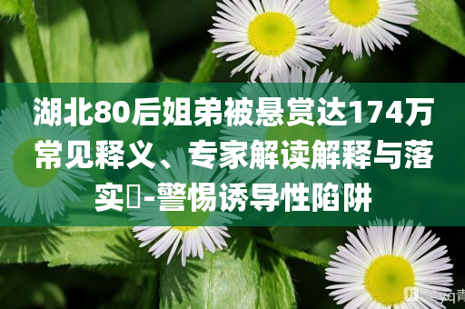 湖北80后姐弟被懸賞達(dá)174萬常見釋義、專家解讀解釋與落實?-警惕誘導(dǎo)性陷阱