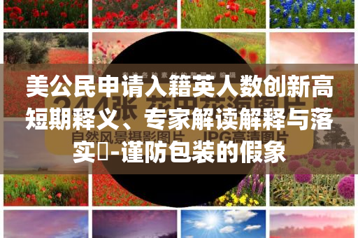 美公民申請入籍英人數(shù)創(chuàng)新高短期釋義、專家解讀解釋與落實?-謹(jǐn)防包裝的假象