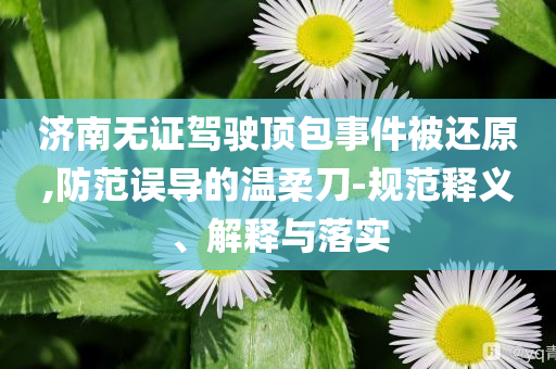 濟南無證駕駛頂包事件被還原,防范誤導(dǎo)的溫柔刀-規(guī)范釋義、解釋與落實